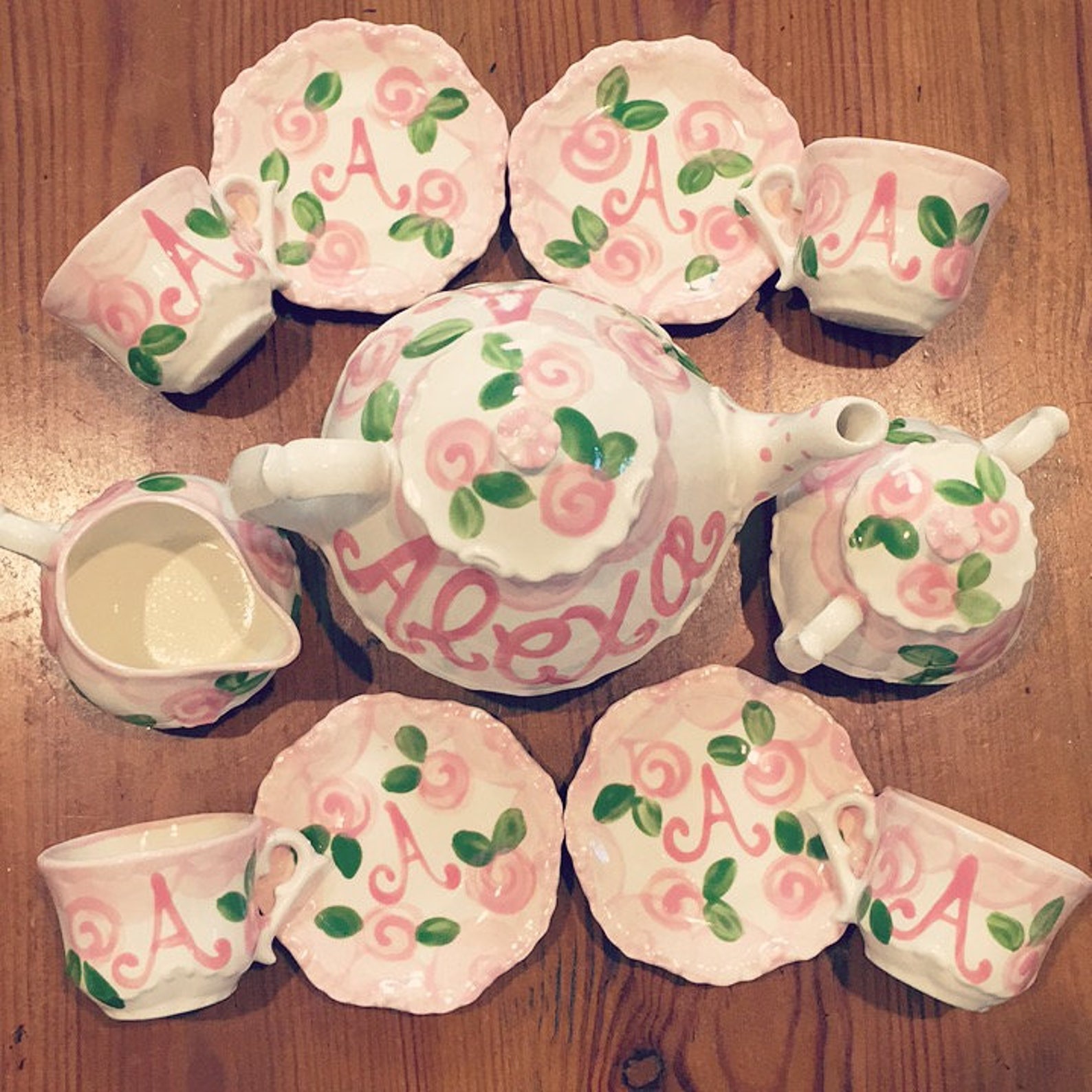Tea set Personalized for Little girls // child's sized Etsy
