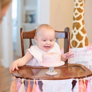 Personalized Smash Cake Stand // Handpainted First Birthday Cupcake Stand or Smash Cake Stand image 3