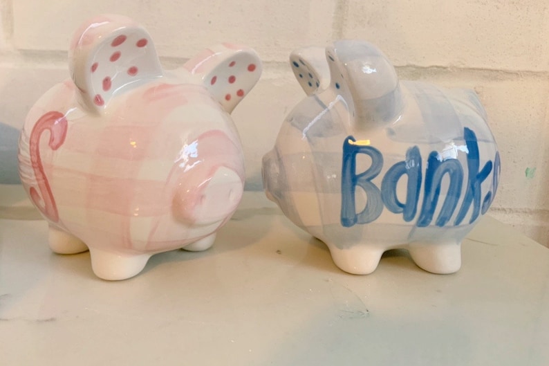 Gingham Preppy Piggy Bank image 4