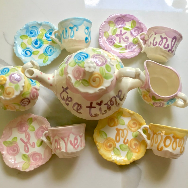 Tea Party Favors // Personalized Tea Cups Handpainted.. . . Etsy