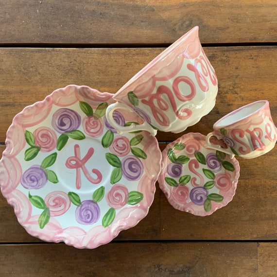 Mommy and Me tea for two matching tea cup sets. . . Mother's Day Gift, Grandparents Day Il_570xn