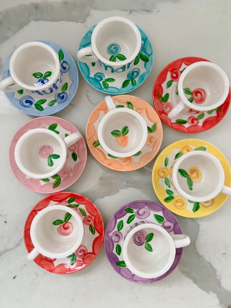 Tea Party Favors // Personalized Tea Cups Handpainted.. . . Etsy