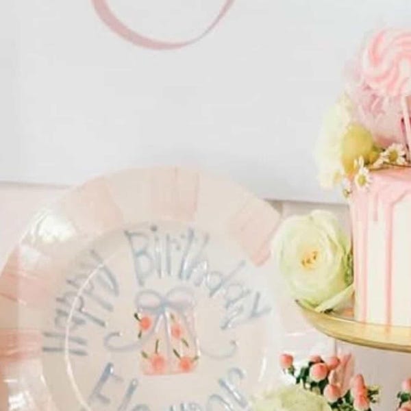 Girls Birthday Plate // Floral Present Personalized First Birthday Plate Plate, Custom handpainted