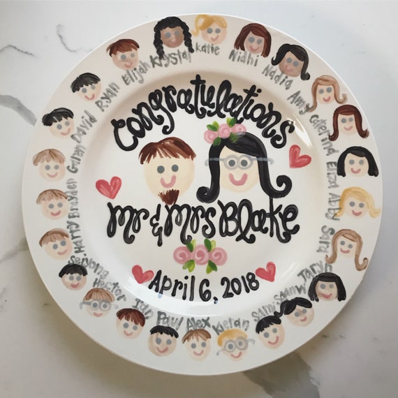 Teacher wedding shower gift Plate Personalized and customized with Class Faces GREAT TEACHER GIFT personalized Il_570xn