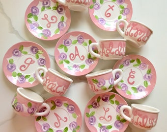 Personalized Child's Sized Handpainted Tea Cup Party Favor