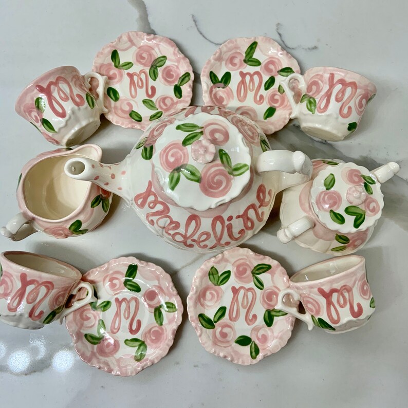 Tea set Personalized for Little girls // child's sized Etsy