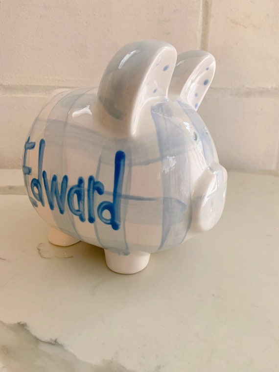 Gingham Preppy Piggy Bank