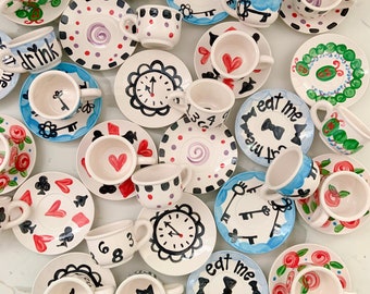 Alice in Wonderland Tea Party Favors Mad Hatter  . . . Personalized Tea Cups