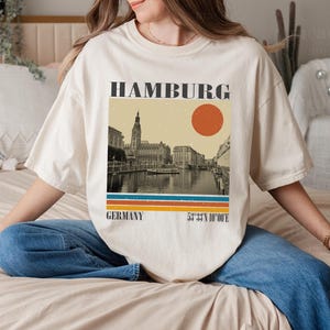Chemise Hambourg, Chemise couleurs confort, Cadeau Hambourg, T-shirt Allemagne, Souvenir de Hambourg, Voyage à Hambourg, Vacances en Allemagne, T-shirt de Hambourg