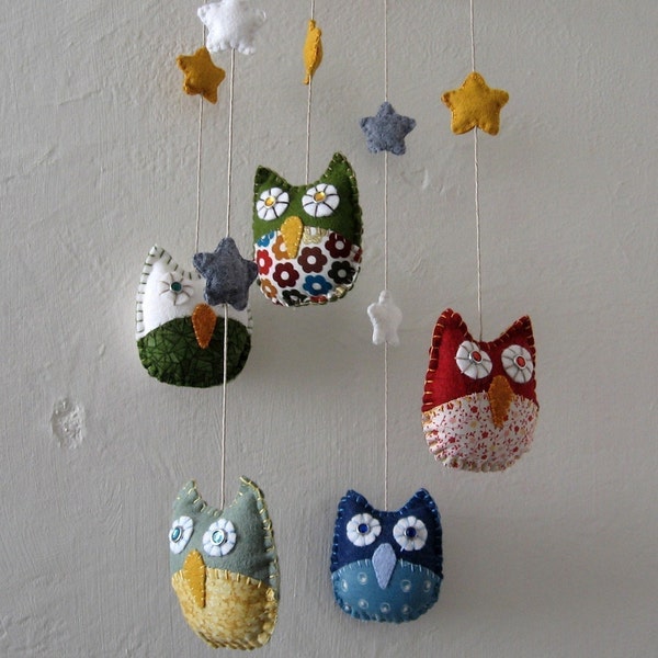 Owl Mobile - Made to Order - as featured on Parents.com