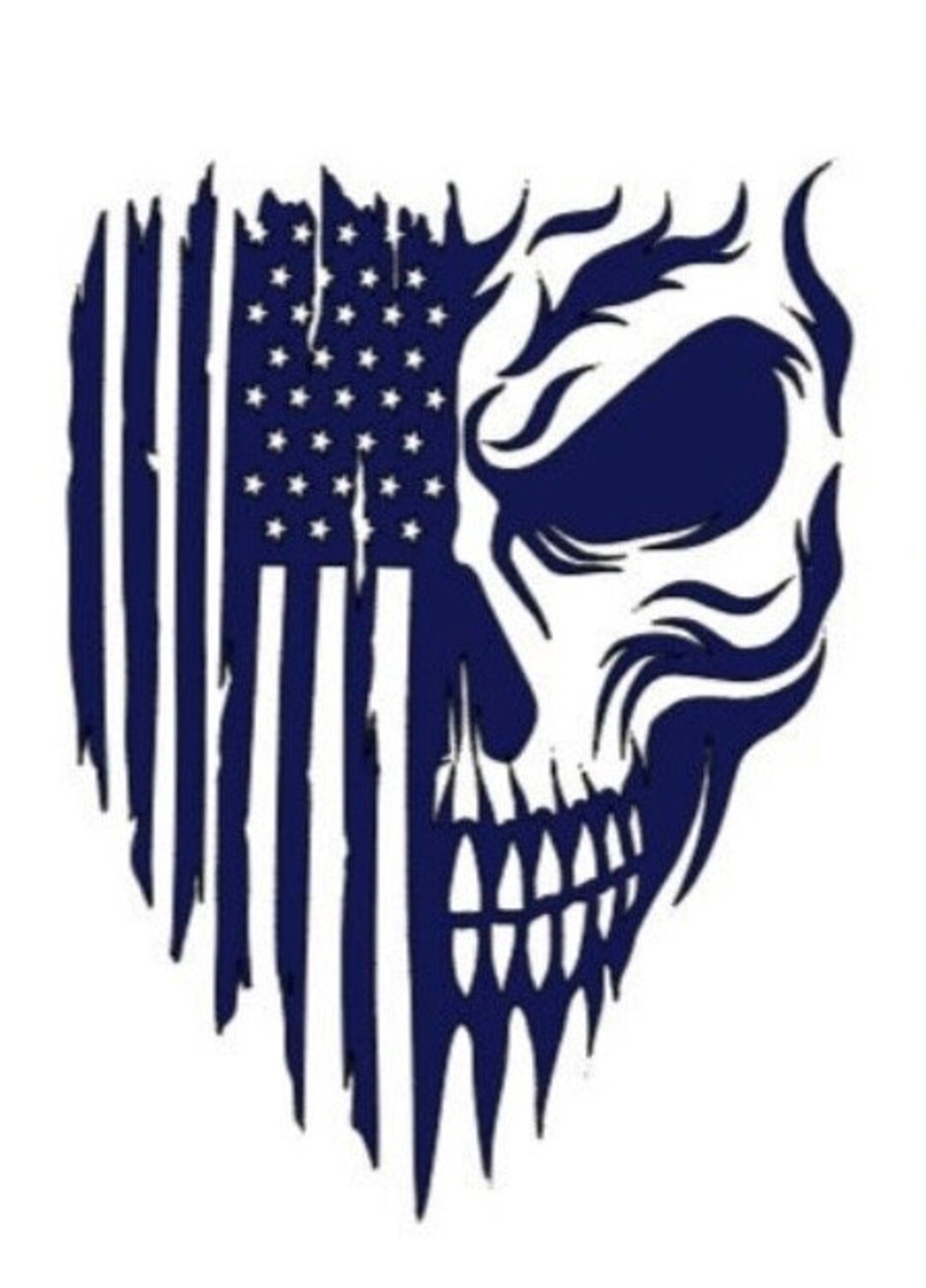 thumbnail image 2 of Skull Worn American Flag Vinyl Decal – Glossy, Multicolor – 3-Year Warranty 2 of 5
