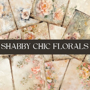 Junk Journal Pages, Shabby Chic Lace and Roses, Digital Paper, Printable Scrapbooking Collage, Instant Download