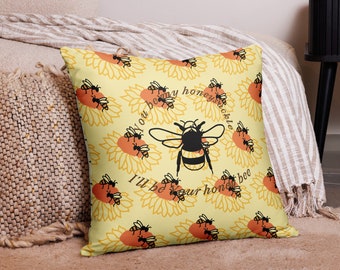 Funda de almohada de tiro de abeja de miel de verano