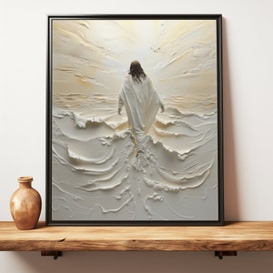 Jesus Walking on Water Print: Modern Christian Wall Art (Digital Download)