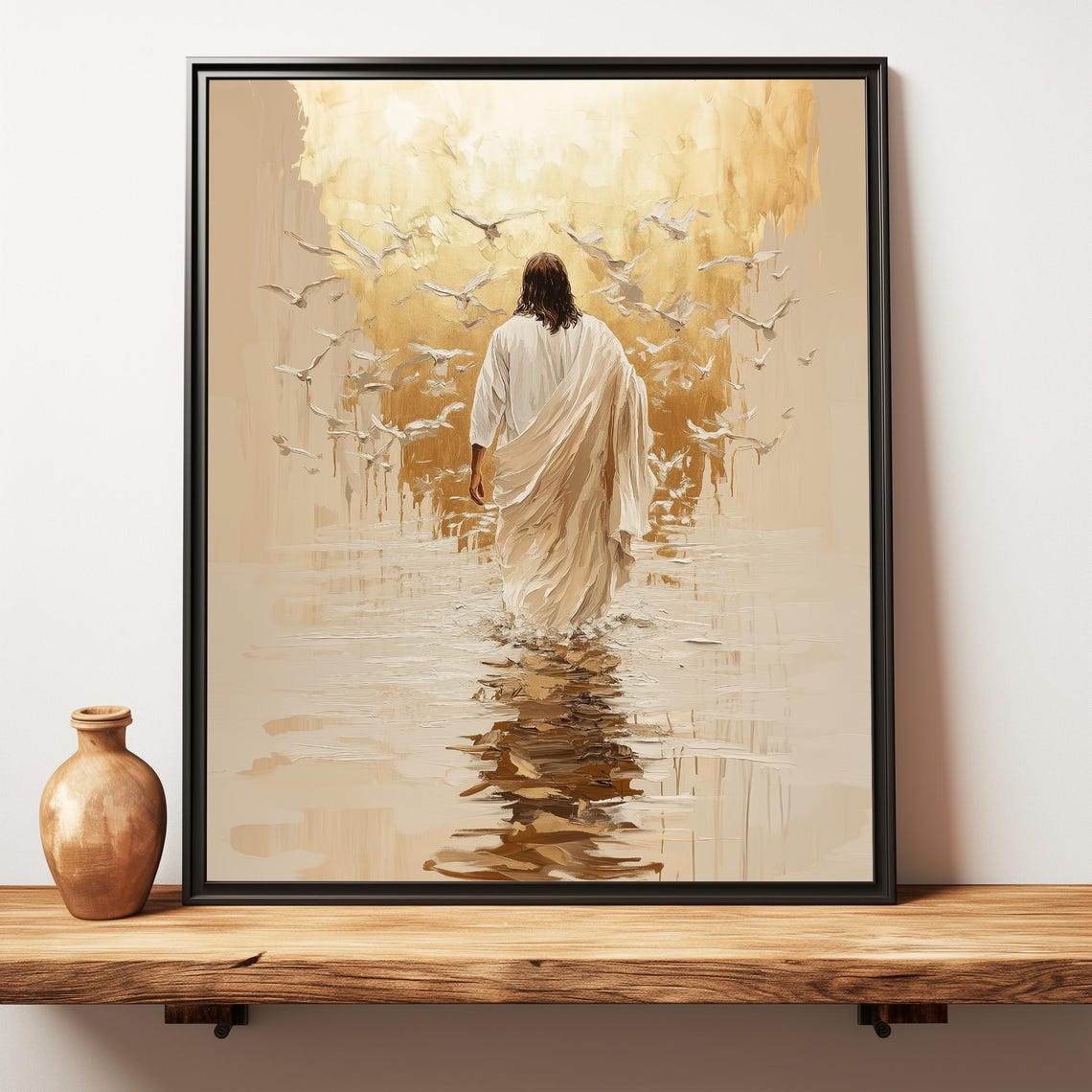 Jesus Walking on Water Print: Christian Bible Wall Art (digital ...