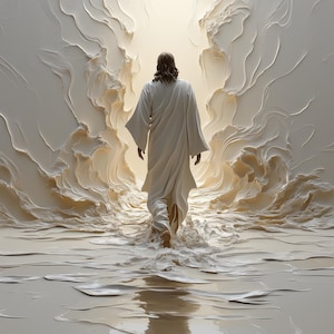 Jesus Walking on Water Print: Modern Christian Wall Art (Digital Download)