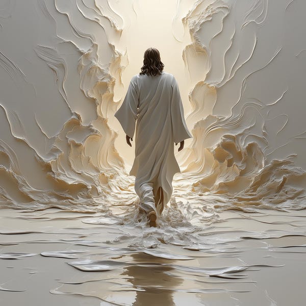 Jesus Walking on Water Print: Modern Christian Wall Art (Digital Download).