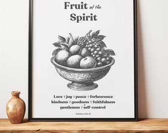 Fruit of the Spirit Print: Retro Christian Home Decor (Digital Download)