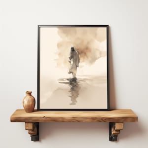 Jesus Walking on Water Print: Bible Verse Wall Art (Digital Download)