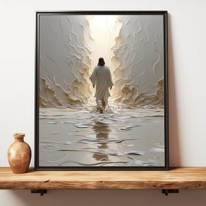 Jesus Walking on Water Print: Modern Christian Wall Art (Digital Download)