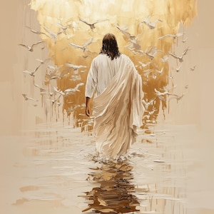 Jesus Walking on Water Print: Christian Bible Wall Art (Digital Download)