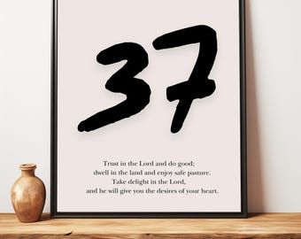 Psalm 37 Scripture Art: Christian Home Decor (Digital Download)