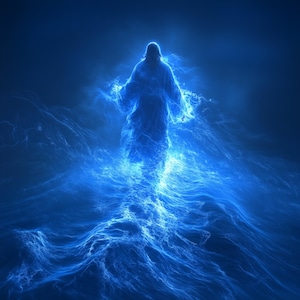 Jesus Walking on Water Print: Christian Bible Verse Art (Digital Download)