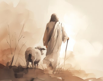 Lost Sheep Bible Verse Art: Christian Home Decor (Digital Download)