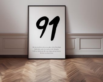 Psalm 91 Print: Christian Scripture Wall Art (Digital Download)