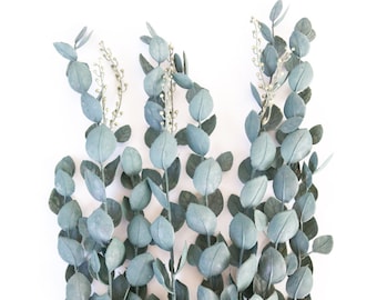 11 Artificial Eucalyptus Stems in Blue Green - Artificial Flowers, Eucalyptus, Greenery, Eucalyptus Leaves - ITEM 01123