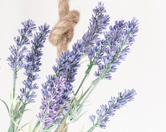 7 Artificial Lavender Stems in Lavender Purple - Artificial Flowers - Fake Lavender - ITEM 01258