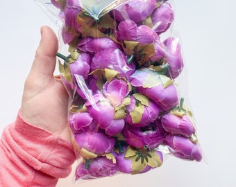 GRAB BAG #12 - 30 Ranunculus Flowers in Orchid Purple - Artificial Flowers - As Is, Purple Flowers, Small Flowers, Ranunculus Buds