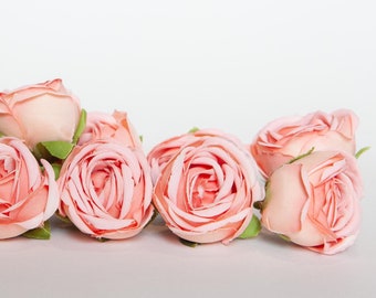 10 Gorgeous Small Roses in CORAL - Artificial Flowers, Roses, Small Roses - ITEM 01513