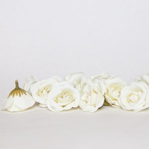 20 Mini Roses in Ivory - SMALL Artificial Roses - see description -  ITEM 01525