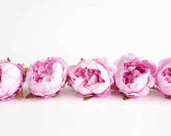 10 Mini Peonies in Pink - Silk Artificial Flowers - ITEM 01219