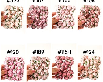 25 Ranunculus Mulberry Paper in Pink Tones - Artificial Flowers, Paper Flowers, Pink Peony Buds, Pink Paper Ranunculus - Peony Buds