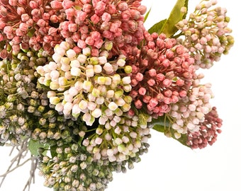 Hydrangea Buds on Short Stem - CHOOSE COLOR - Berries - Floral Crown Supplies - Artificial Flowers