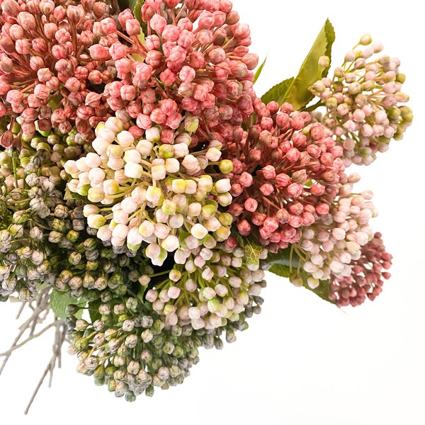 Hydrangea Buds on Short Stem - CHOOSE COLOR - Berries - Floral Crown Supplies - Artificial Flowers
