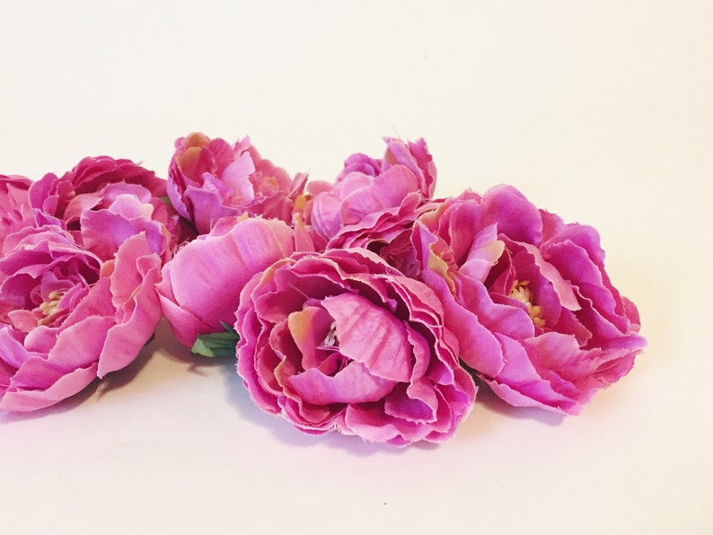10 Mini Ruffled Peonies in Hot Pink 2.5 inches artificial Etsy