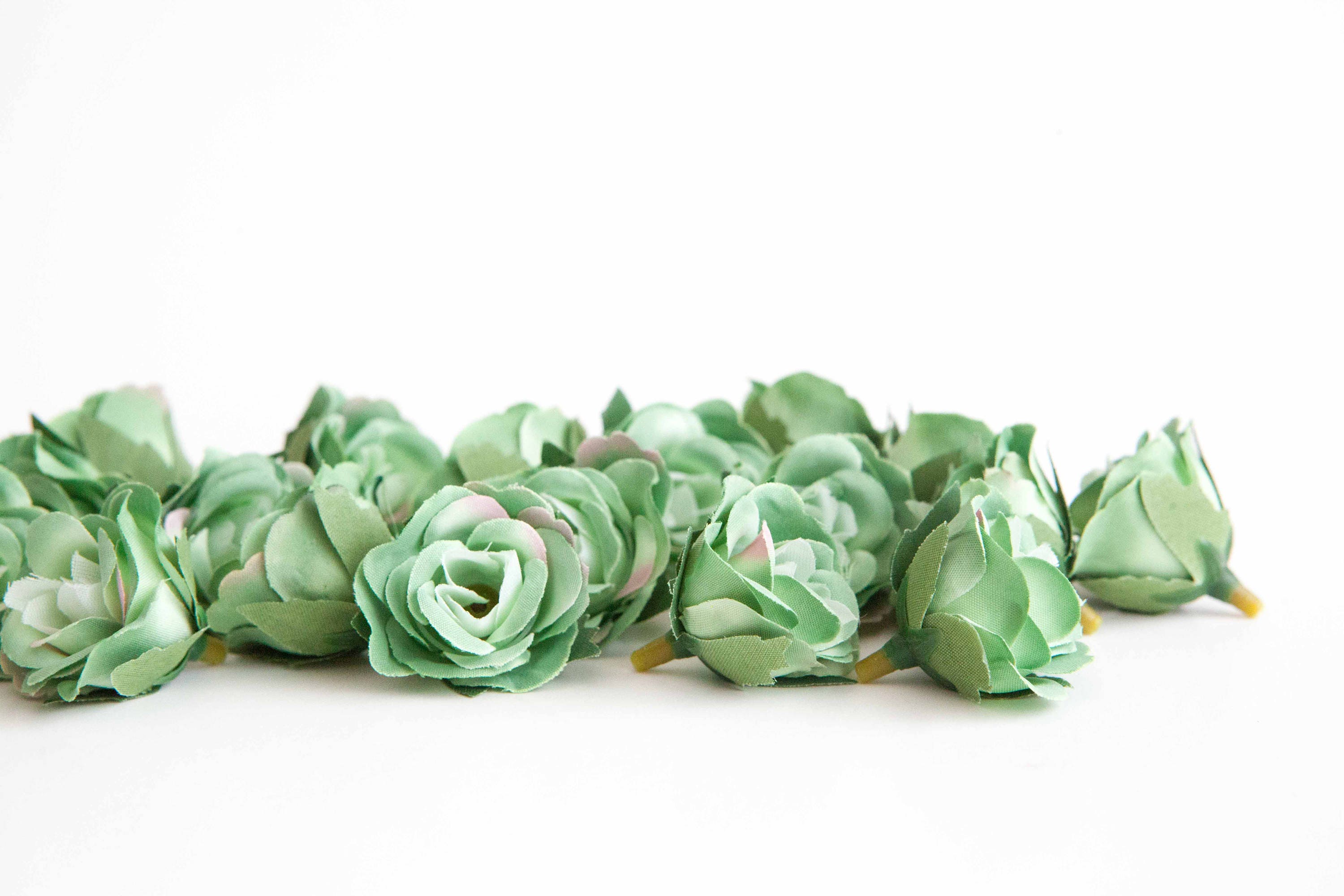 30 Mini Roses in Two Tone Sage Green SMALL Artificial Roses Etsy Ireland