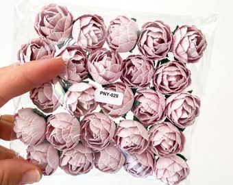 25 Mulberry Paper Ranunculus Buds in Extra Light Lilac Purple - Artificial Flowers, Paper Flowers, Paper Ranunculus - ITEM 01720