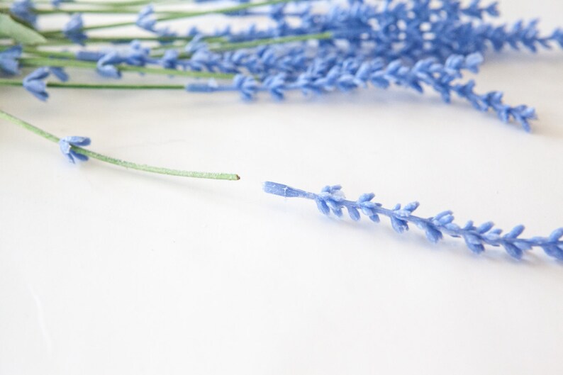 14 Artificial Lavender Stems in Periwinkle Artificial Etsy