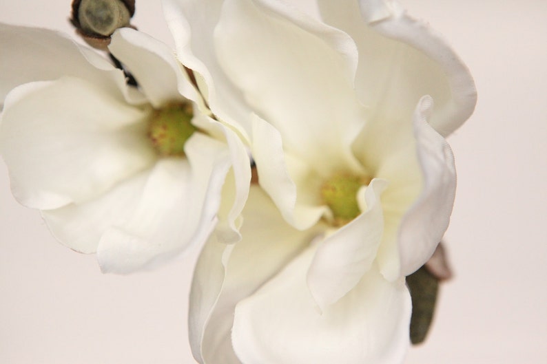 Silk Flower Stem 19 Magnolia Spray in White Floral Arrangement Supply ITEM 0912 image 3
