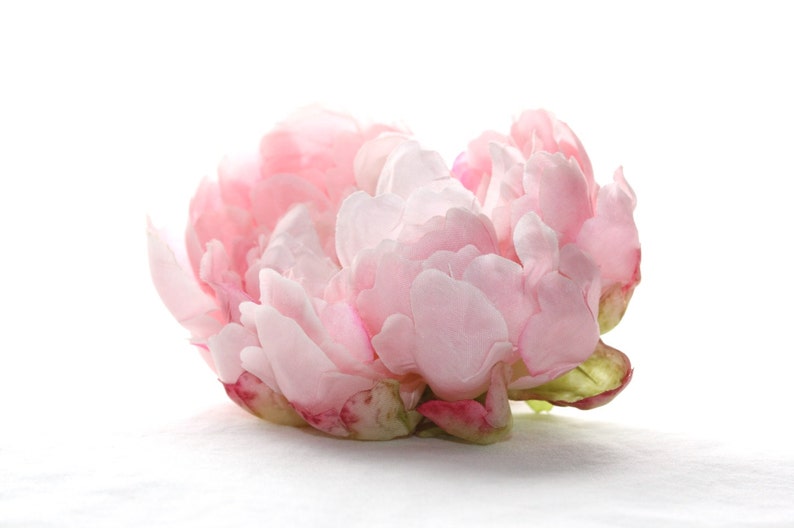 Silk Blend Peony in Shabby Chic Whimsical Light Pink silk artificial flower ITEM 0511 image 2