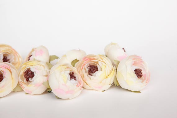 10 Petites renoncules en ivoire et rose fleur artificielle - Etsy France