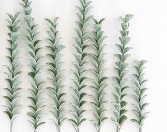 Fake Succulents - 10 Flocked Sedum in Frosted Green, Gray - faux succulents, artificial succulents, artificial sedum - ITEM 01506