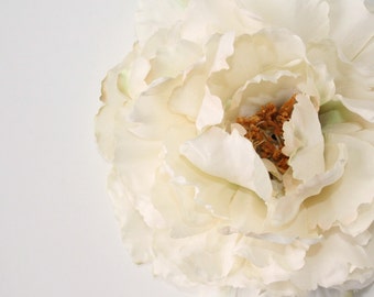 Large Peony in Cream - 6 Inches -Artificial Flower, Millinery Flower - ITEM 0387