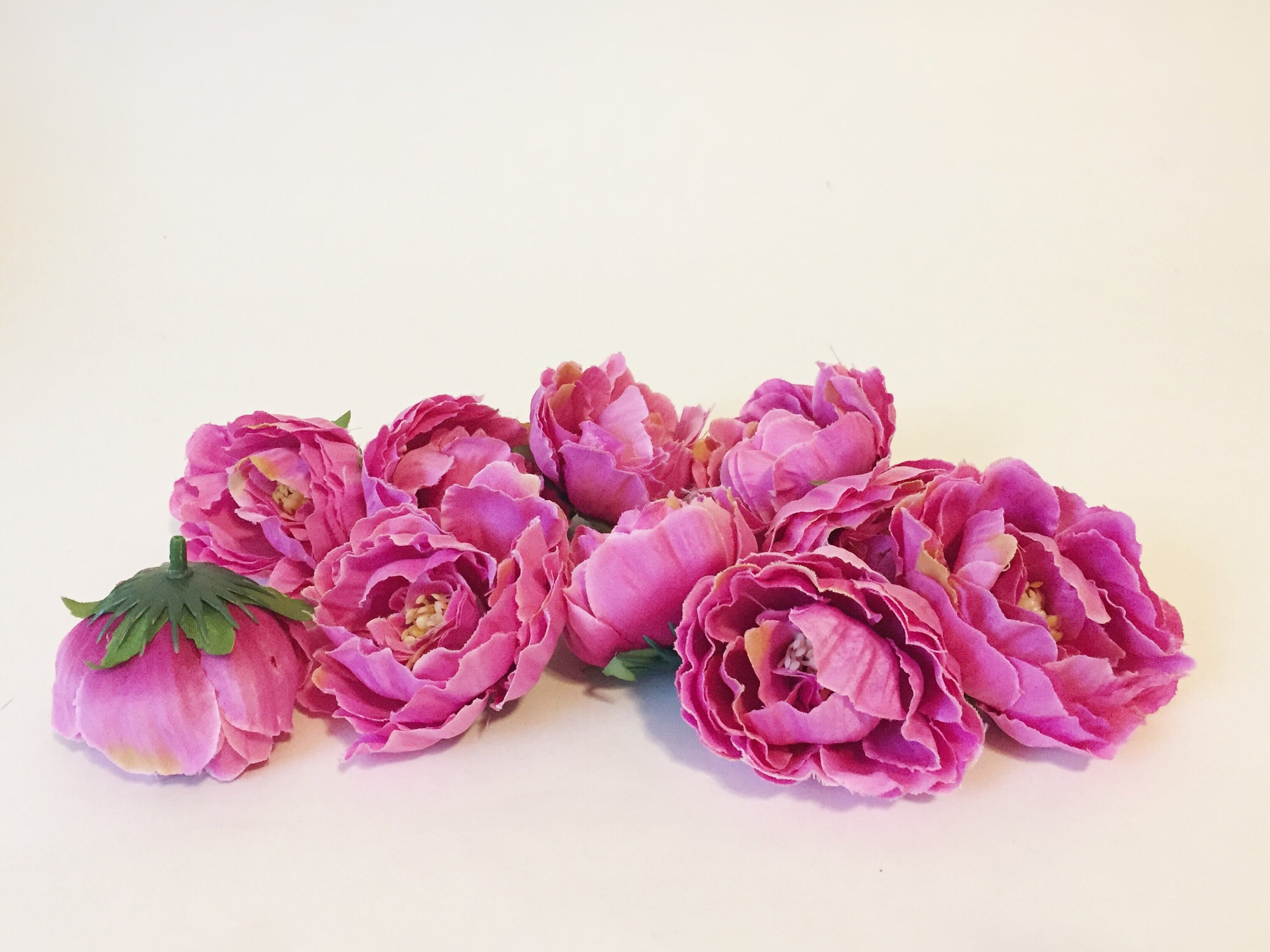 10 Mini Ruffled Peonies in Hot Pink 2.5 inches artificial Etsy