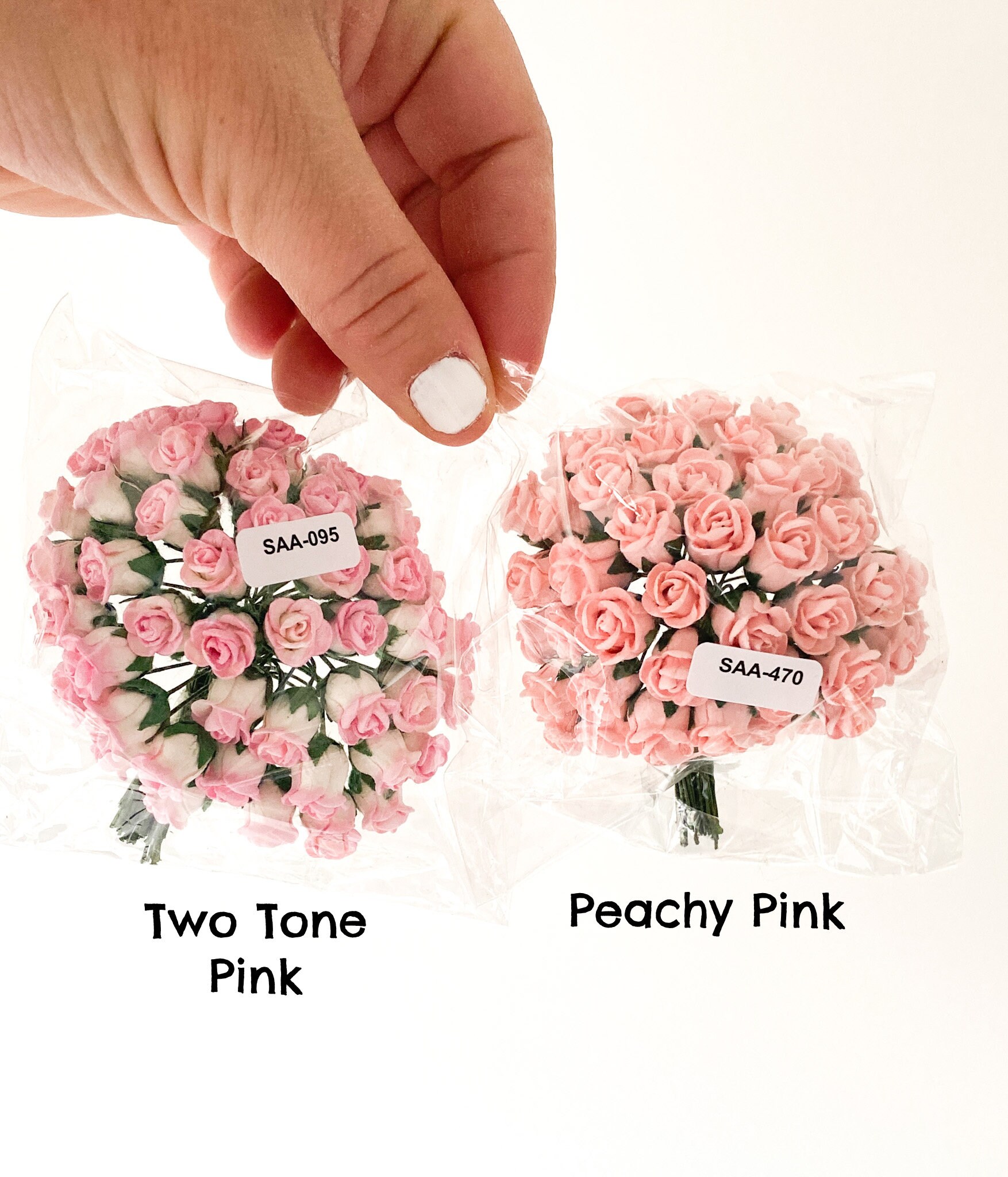  100 pcs Mini Rose Pink Color Mulberry Paper Flower 15mm  Scrapbooking Wedding Dollhouse Supplies Card, Small Roses. : Home & Kitchen