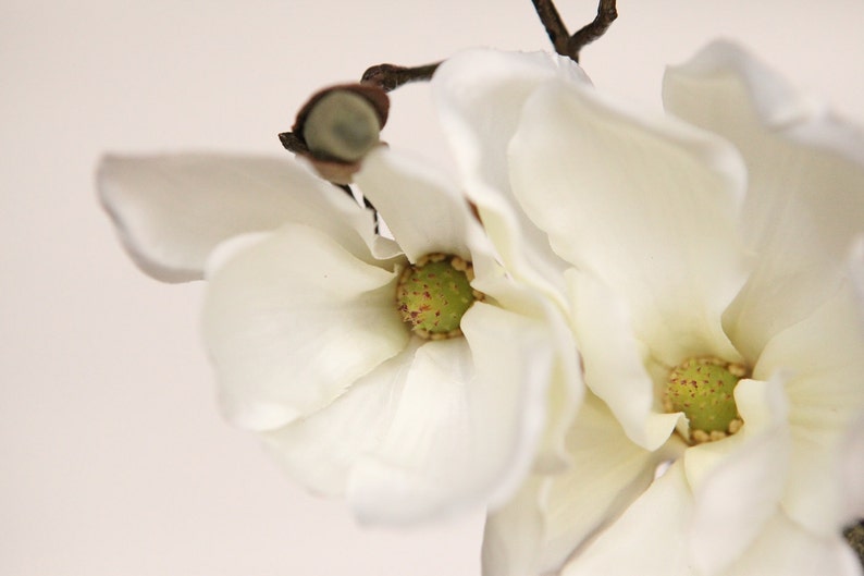 Silk Flower Stem 19 Magnolia Spray in White Floral Arrangement Supply ITEM 0912 image 4